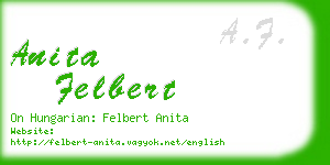 anita felbert business card